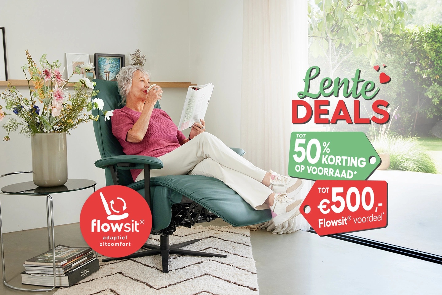 Relaxfauteuils en sta-op-stoelen